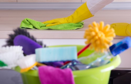 Cleaner preparing a kitchen and cupboards in Haringey