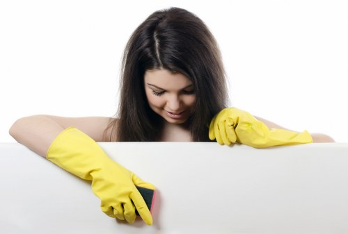 Technician removing grease from a built-in oven in Haringey